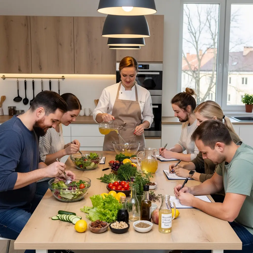 Puodelis aromatingos arbatos su citrinų griežinėliais, patiekiamas natūralioje aplinkoje.