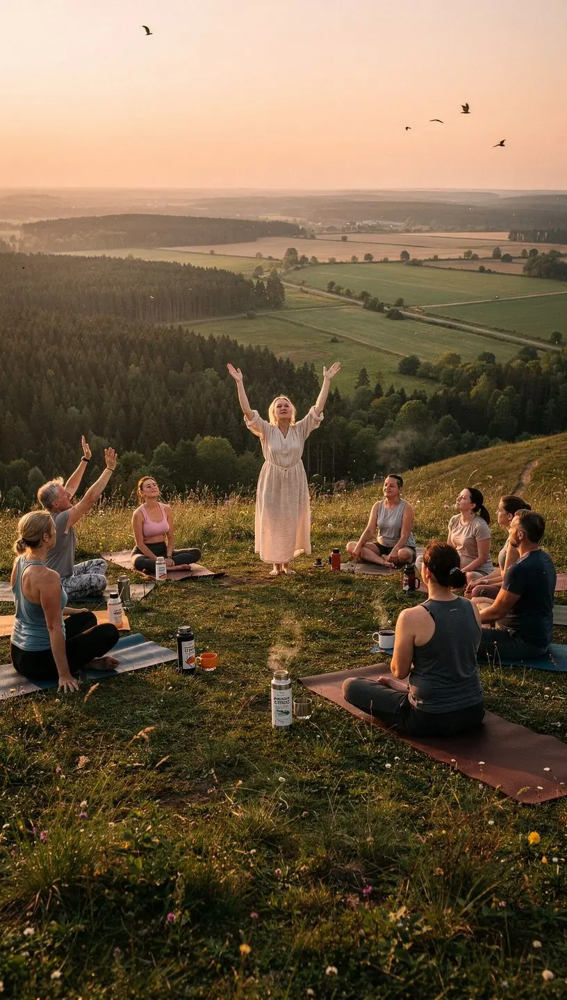 Raminanti arbatos puodelis, supintas natūralių kalnų gėlių ir citrusinių vaisių.